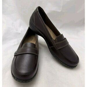 Clarks Collection Cora Daisy Loafers Size 10M Brown Leather Comfort